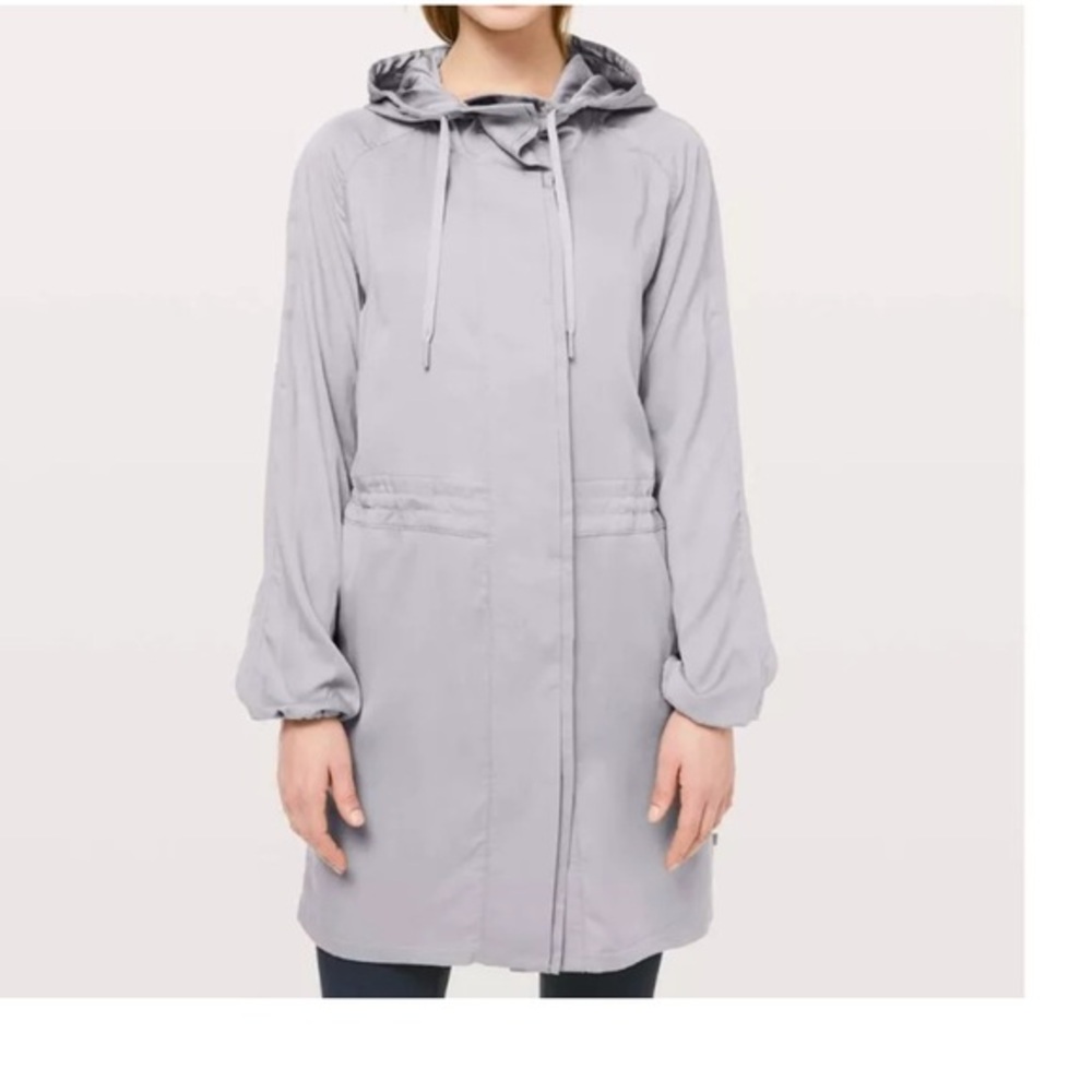 Lululemon Womens City Stroll Lightweight Jacket Size 6 Silverscreen Tencel‎